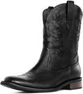 Cowboy Boots for Men - Western Short Ankle Boots with Chunky Heel