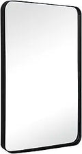24x36 in Black Stainless Steel Metal Framed Bathroom Mirror - Modern