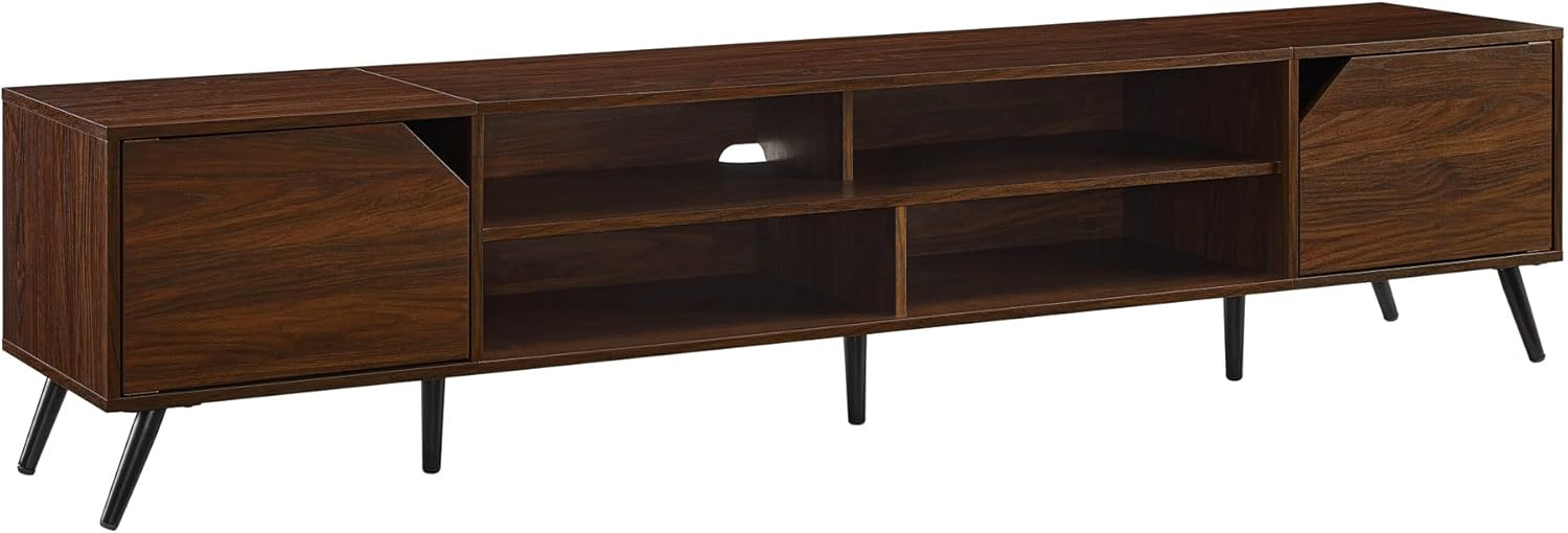 Stylish 90 TV Stand, Dark Walnut, Open-Shelf