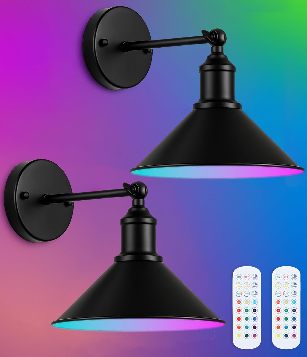 Rechargeable Battery Operated Wall Sconces Set of 2 for Mood Lighting