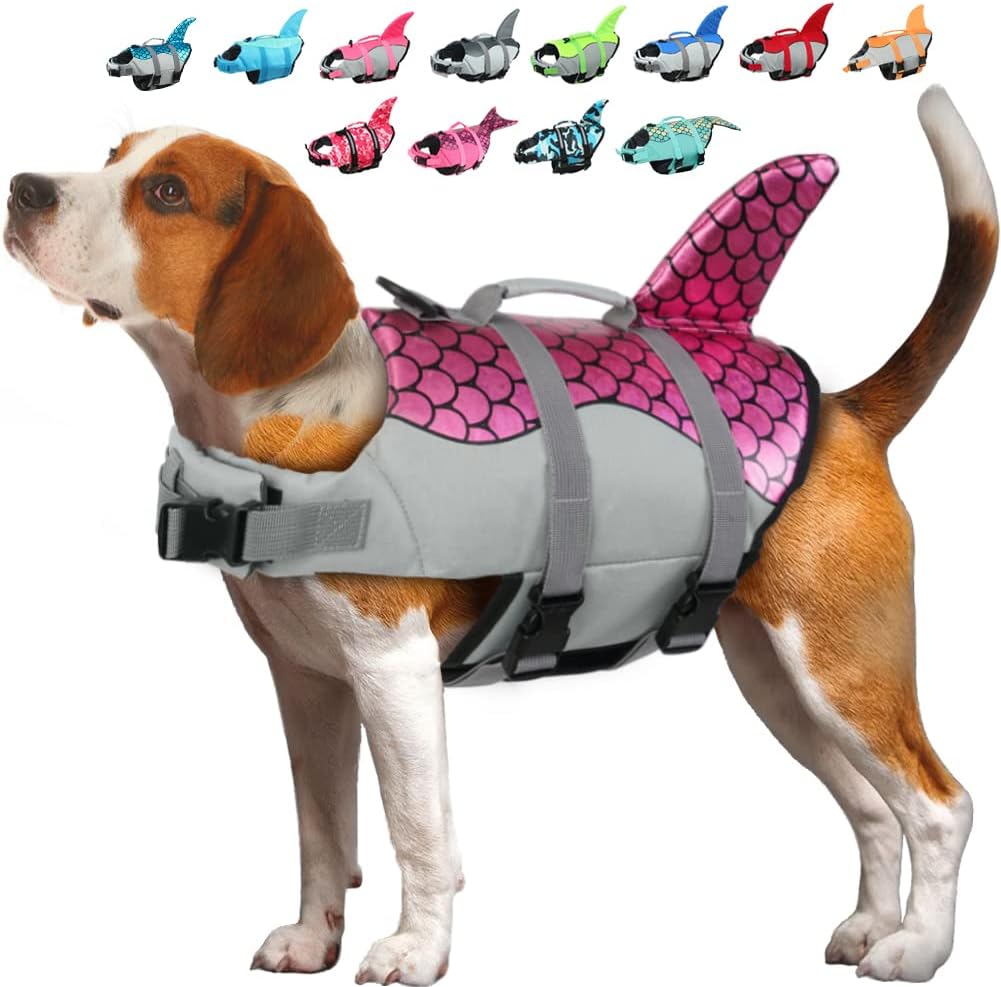 EMUST Large Dog Life Jacket for Swimming and Boating Fun
