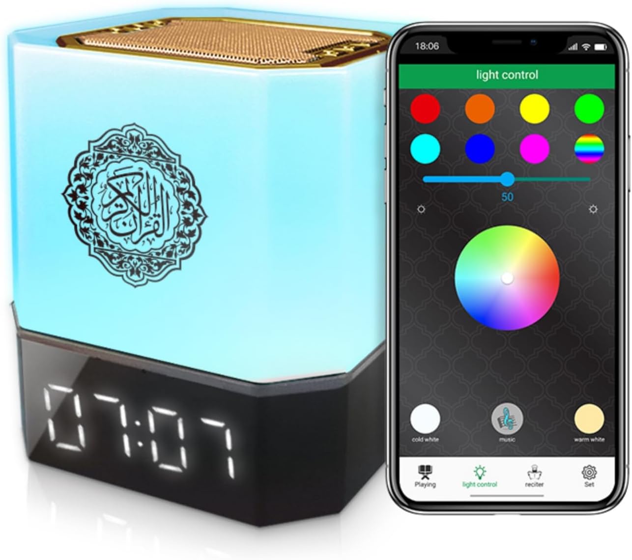 Quran Speaker with Touch APP Control for Kids Night Light