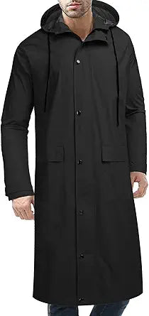 COOFANDY Men's Rain Jacket with Hood - Lightweight Waterproof Coat