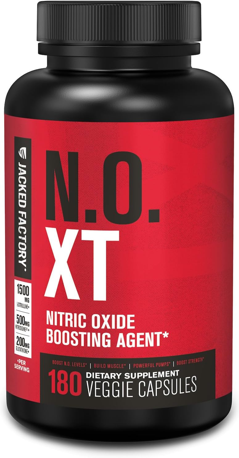 Jacked Factory N.O. XT Nitric Oxide Supplements for Muscle Pumps