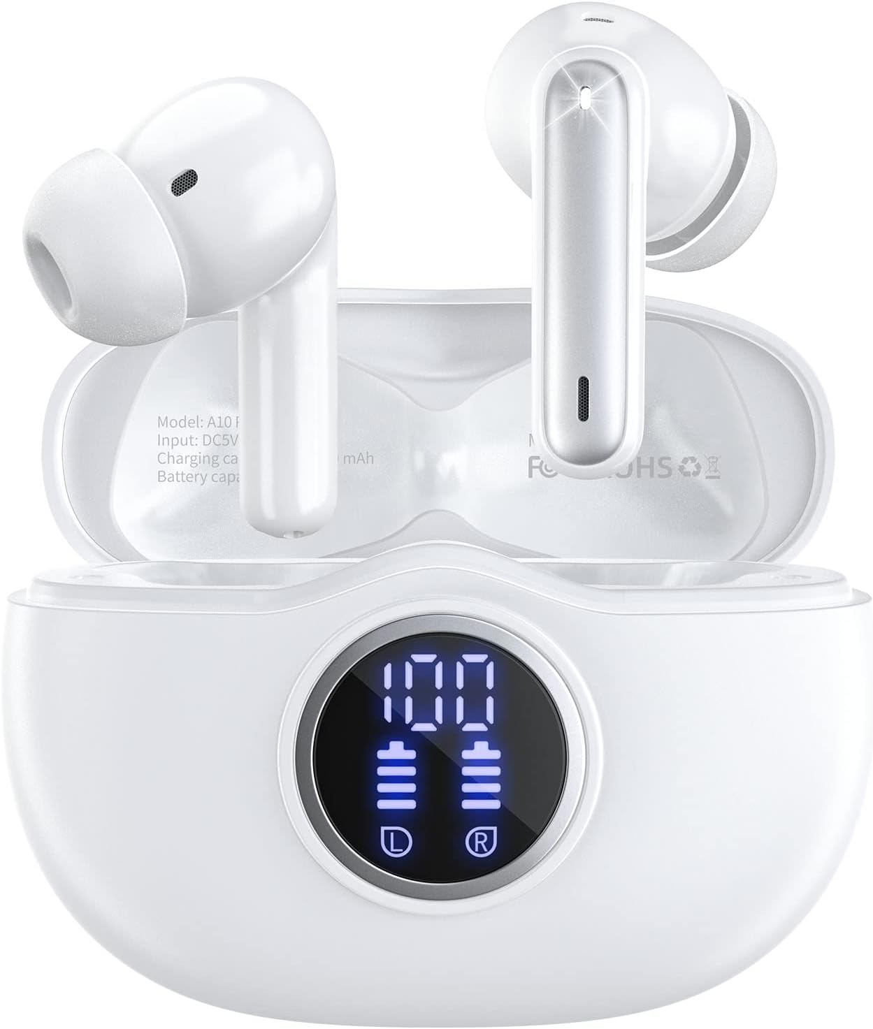 40Hrs Playtime Wireless Earbuds with Deep Bass