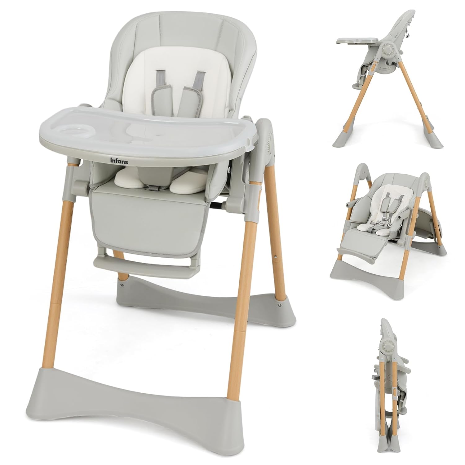INFANS Baby High Chair with Adjustable Features for Comfort