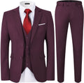 WEEN CHARM Men's 3-Piece Slim Fit Suit Set - Modern 2-Button Tuxedo