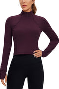 CRZ YOGA Women's Butterluxe Long Sleeve Crop Quarter Zip - Soft Slim
