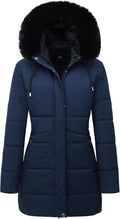 Women's Winter Puffer Coat Thicken Fleece Lined Down Jacket - Warm zip