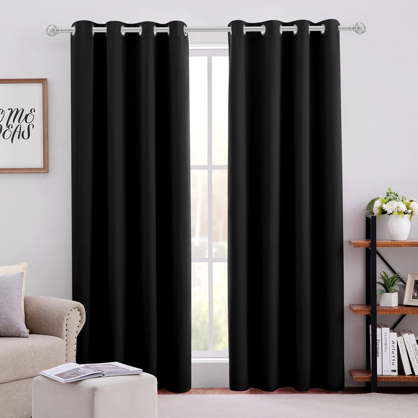 Blackout Curtains for Bedroom 52 X 96 Inch Long 2 Panels Set