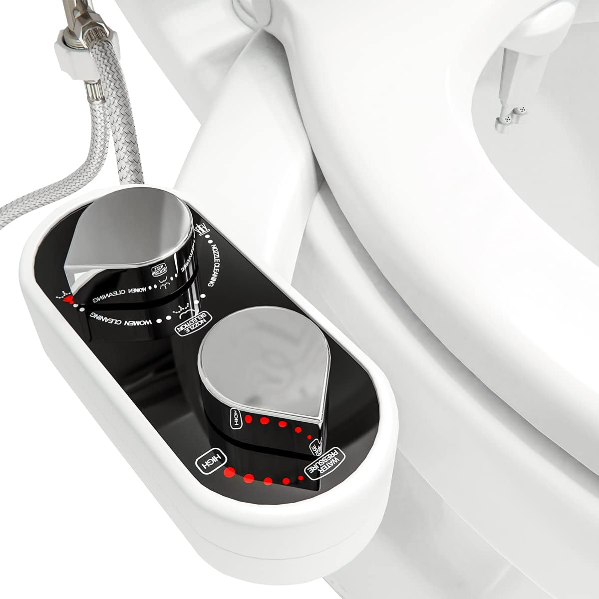 Clear Rear Bidet Attachment for Toilet Seat - Non-Electric Upgrade