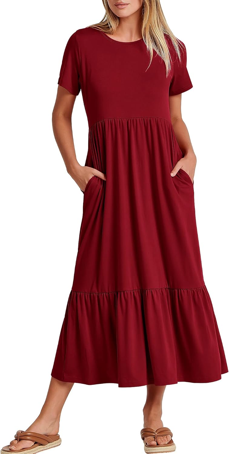 ANRABESS Womens Casual Maxi Dress for Summer Beach Travel