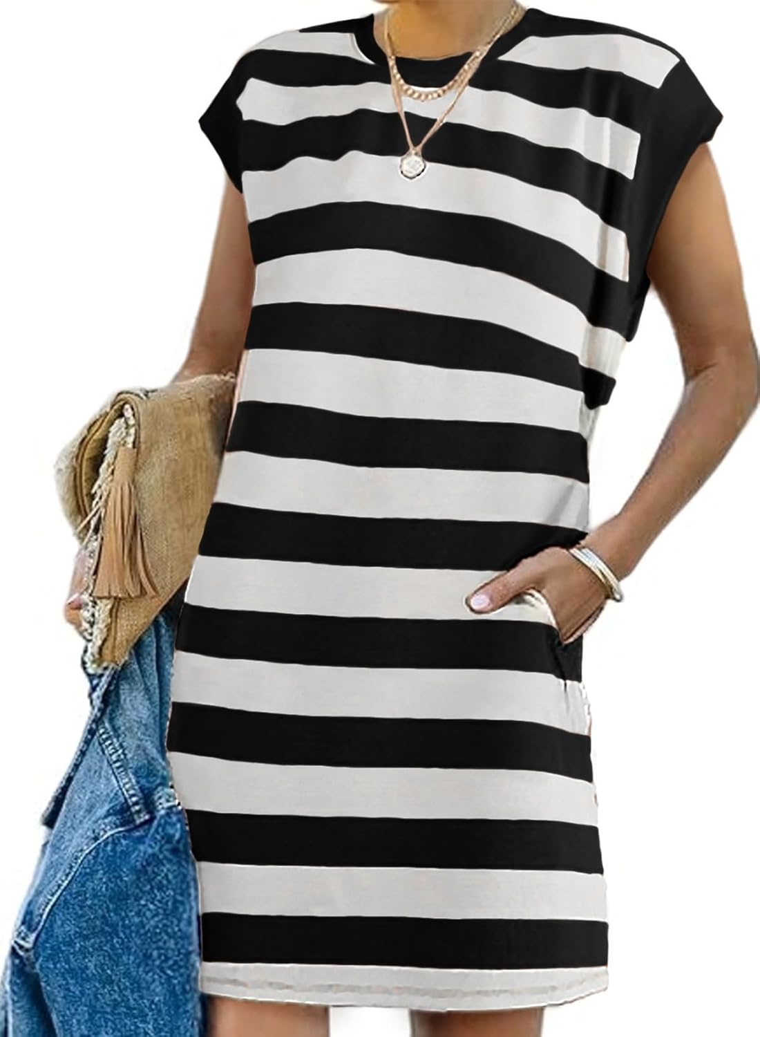 AlvaQ Womens Striped Summer Dresses with Pockets for 2025