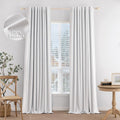 MIULEE 100% Blackout Linen Curtains 90 in Panels - Darkening Comfort