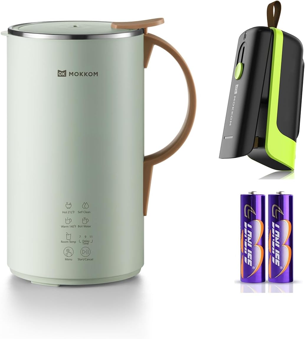 MOKKOM 2-in-1 Automatic Nut Milk Maker & Sealer
