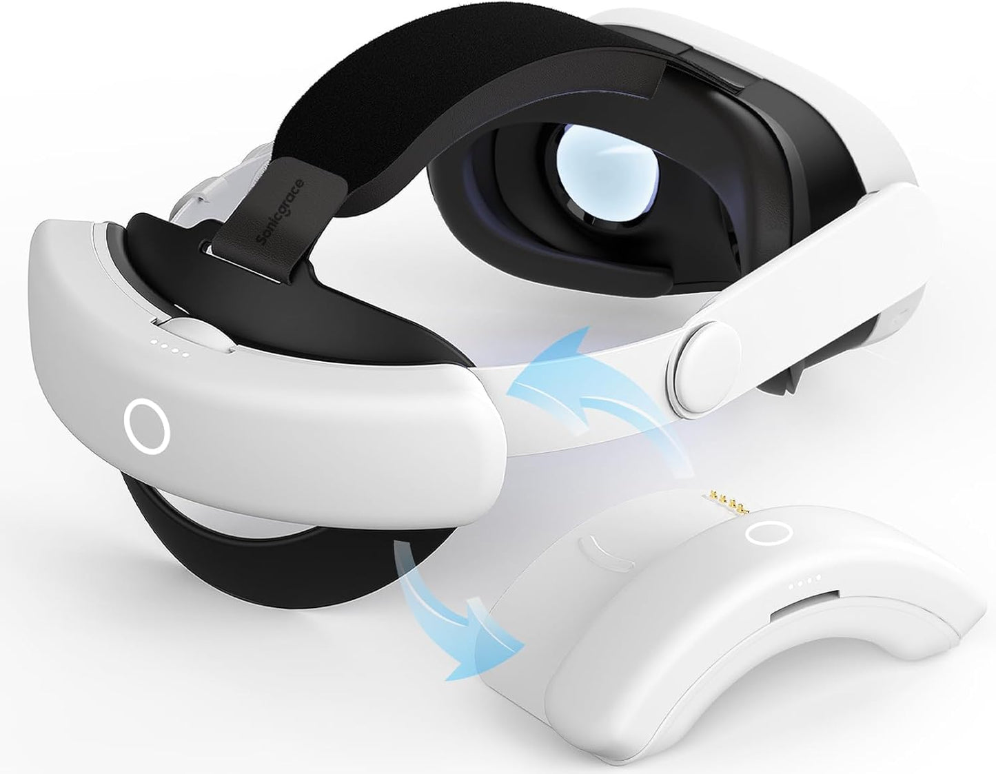 Sonicgrace S3 Duo 20W Fast Charging Battery Head Strap for VR