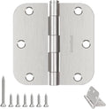 Door Hinges Brushed Nickel 36 Pack 3.5 in Satin Nickel - Durable Set