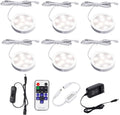 LED Under Cabinet Lighting Fixture - Slim 6-Puck Kit with Remote