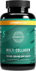 Primal Harvest Multi Collagen Pills for Women and Men - Hair, Skin