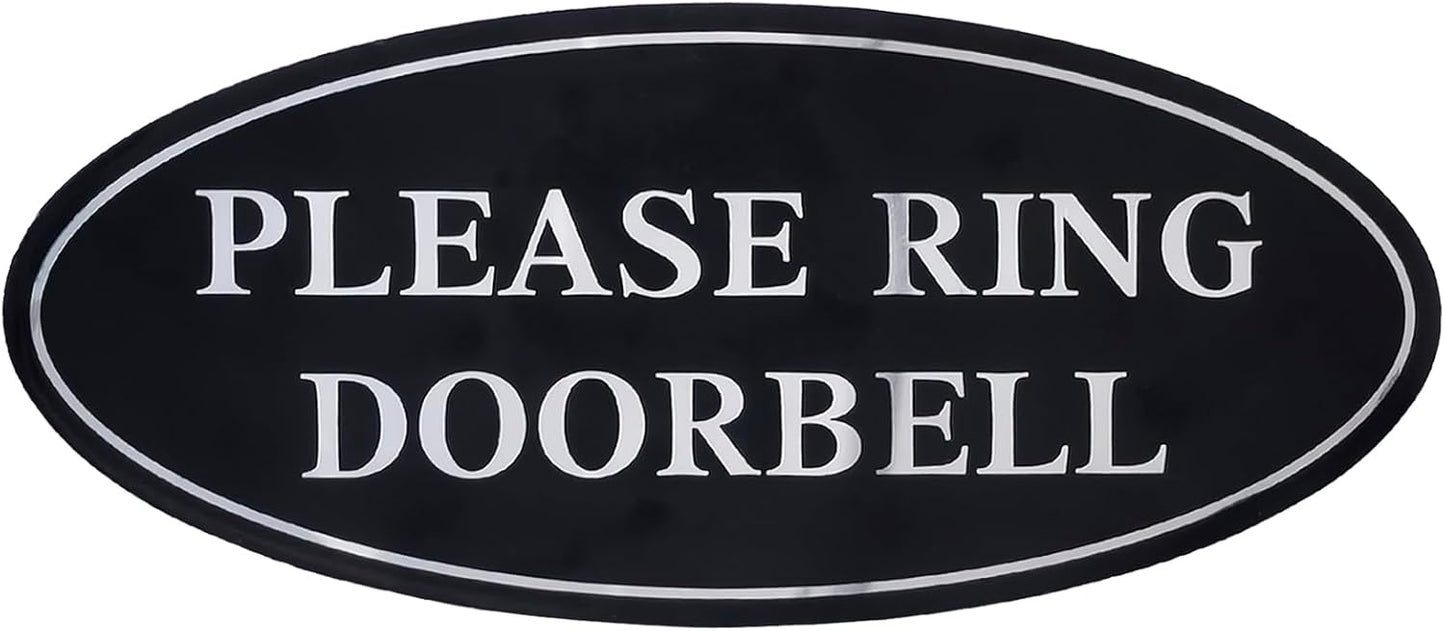 Venicor 7x3 Silver Please Ring Doorbell Sign - Service Assistance