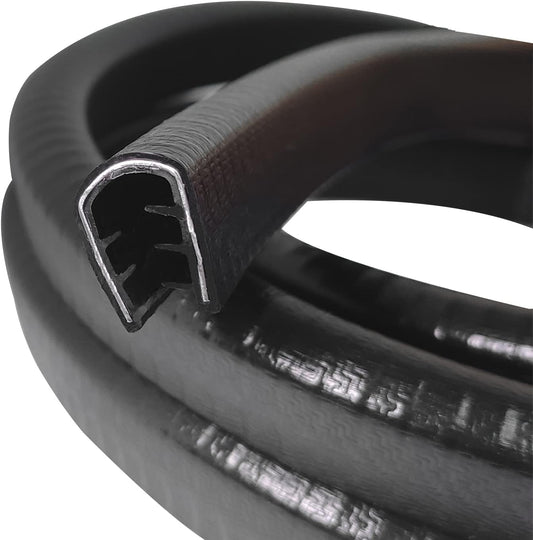 SYOAUTO Large Edge Trim for 1/4 inch Edges - 30 Feet Black Rubber