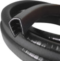 Large Edge Trim 1/4 in U Profile, 23 ft Black Rubber Edge Trim
