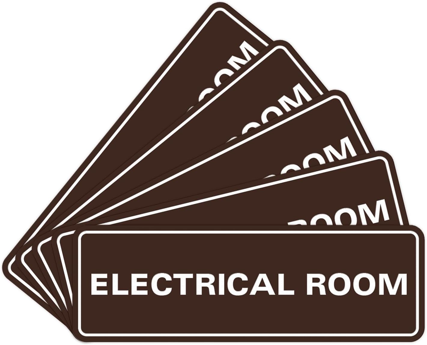 Electrical Room Sign Set - Dark Brown - Small 5 Pack for Safety