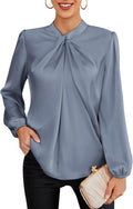 GRACE KARIN Satin Mock Neck Blouse - Dressy Work Top