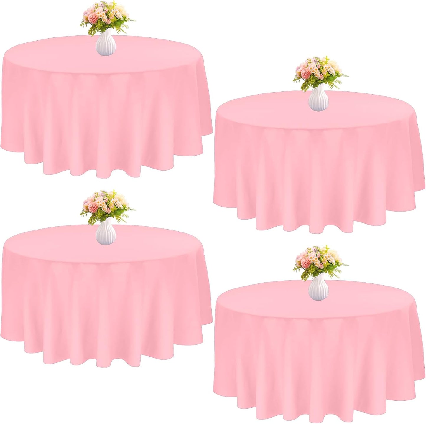 4 Pack 120 Inch Round Tablecloths for Elegant Events and Parties