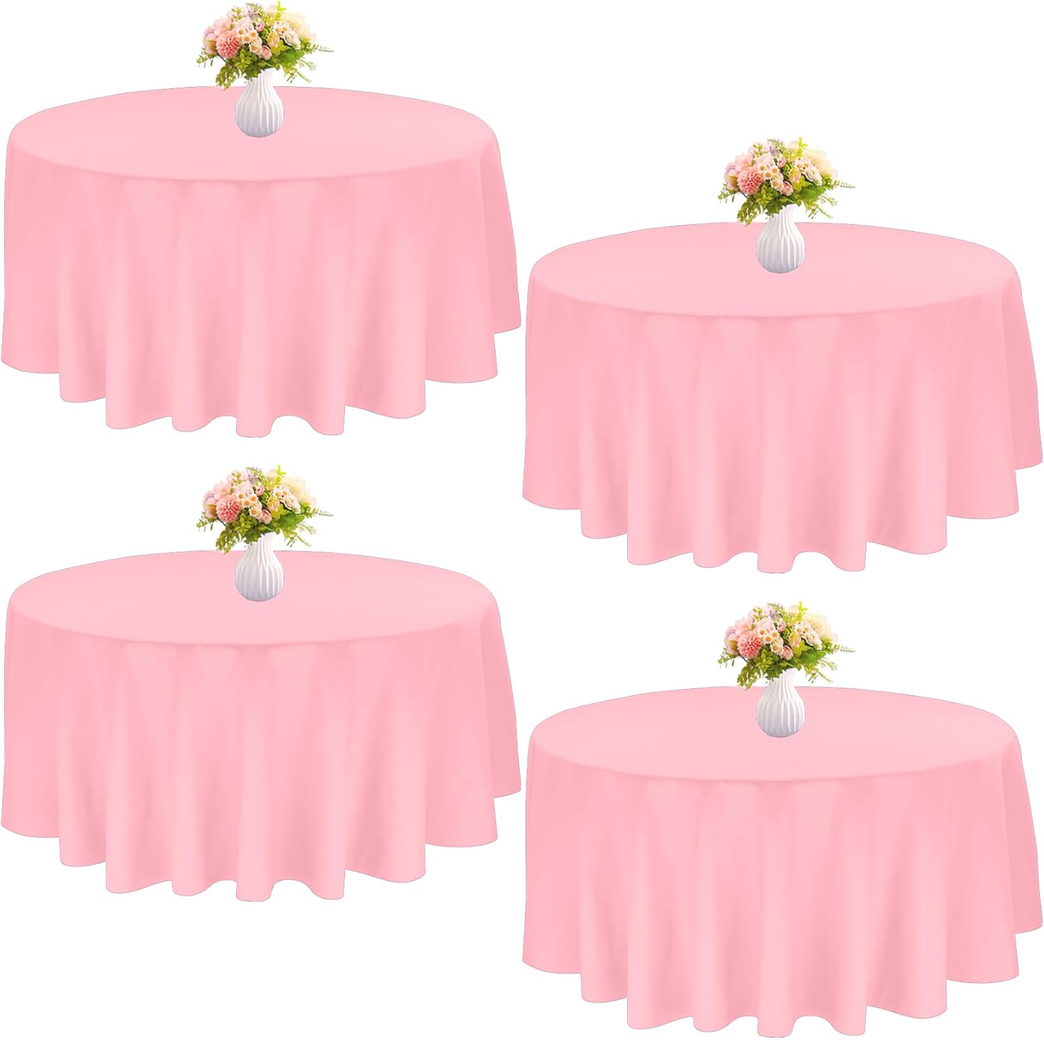 4 Pack 120 Inch Round Tablecloths for Elegant Events and Parties