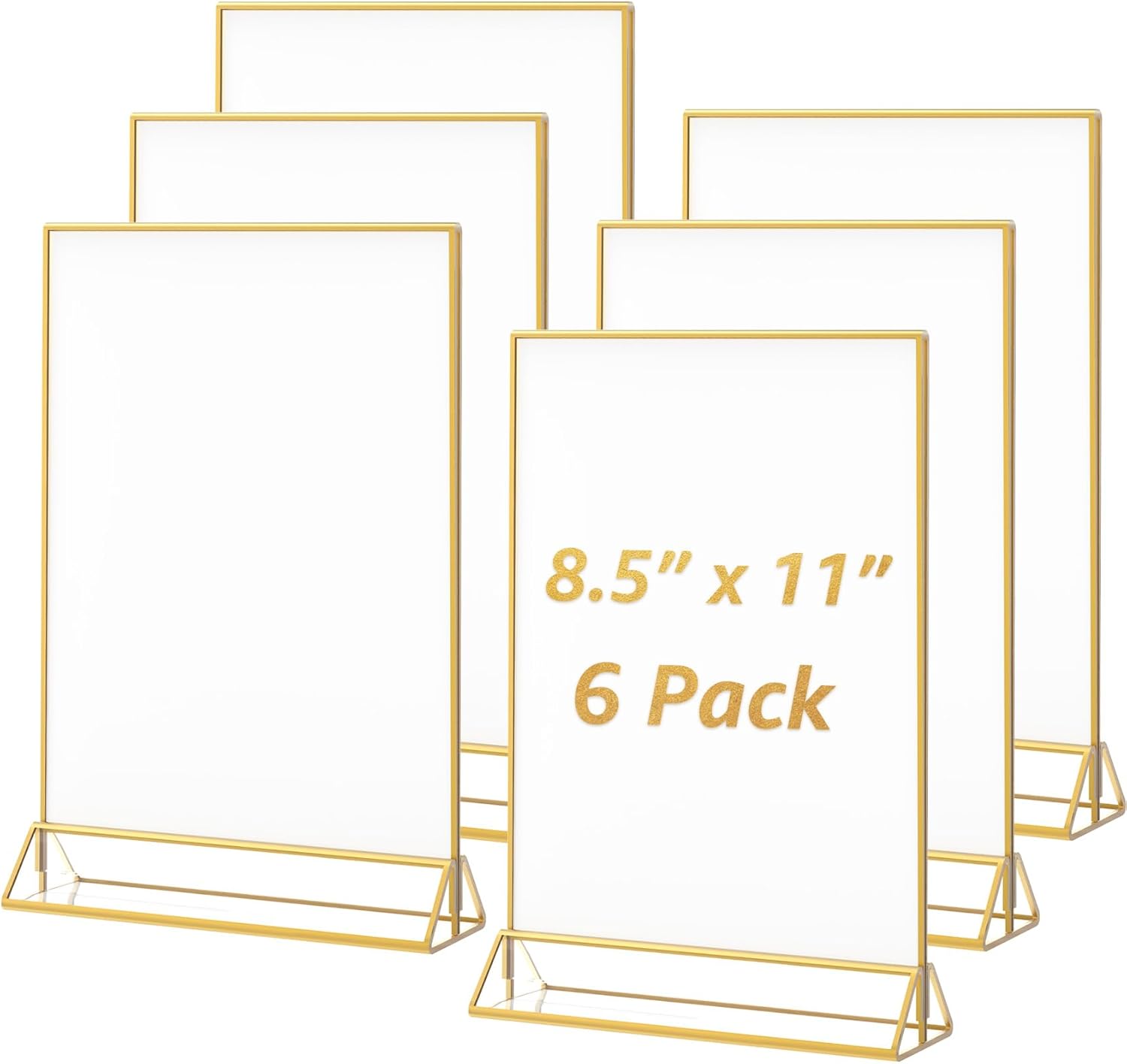 Elegant Gold Acrylic Sign Holders for Weddings and Events