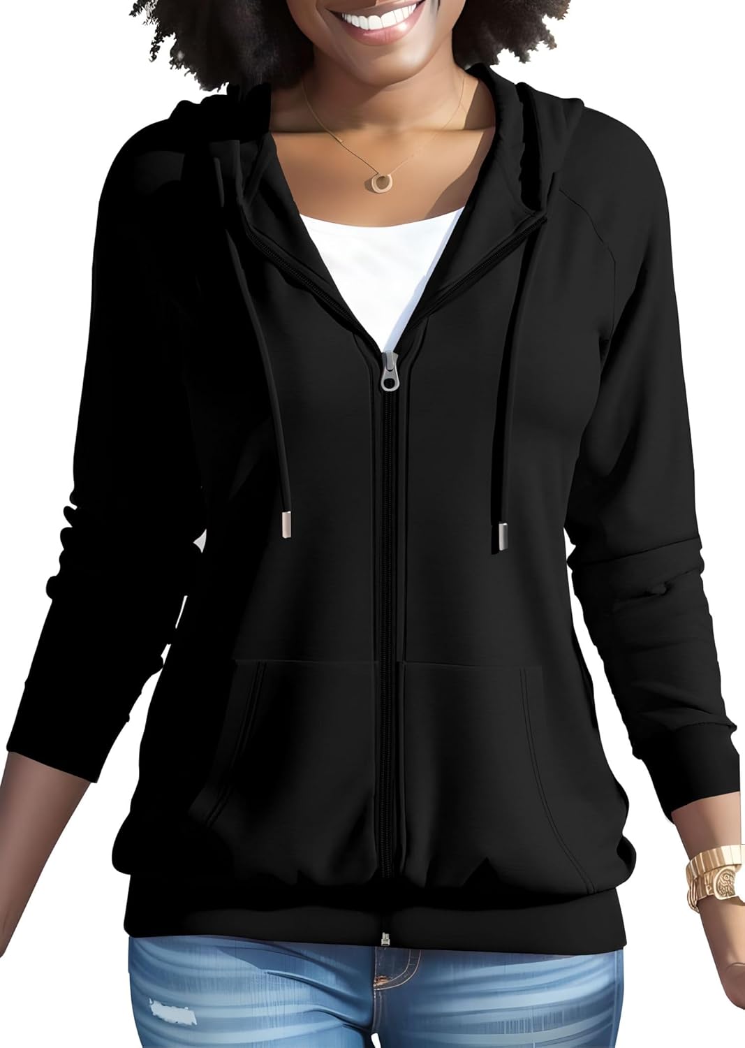 Nimsruc Women's Comfy Zip-Up Hoodie