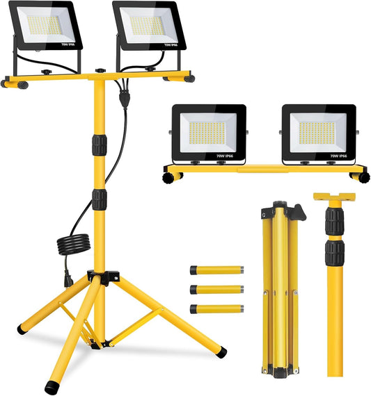 21000 Lumen Work Lights with Stand and Adjustable Heads