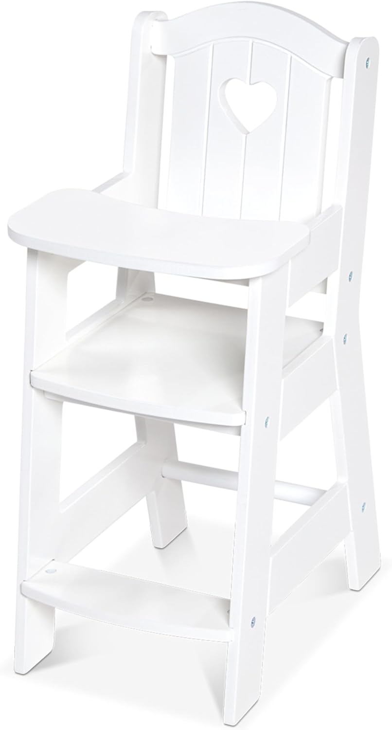 Melissa & Doug White Play High Chair - Baby Doll Pretend Play