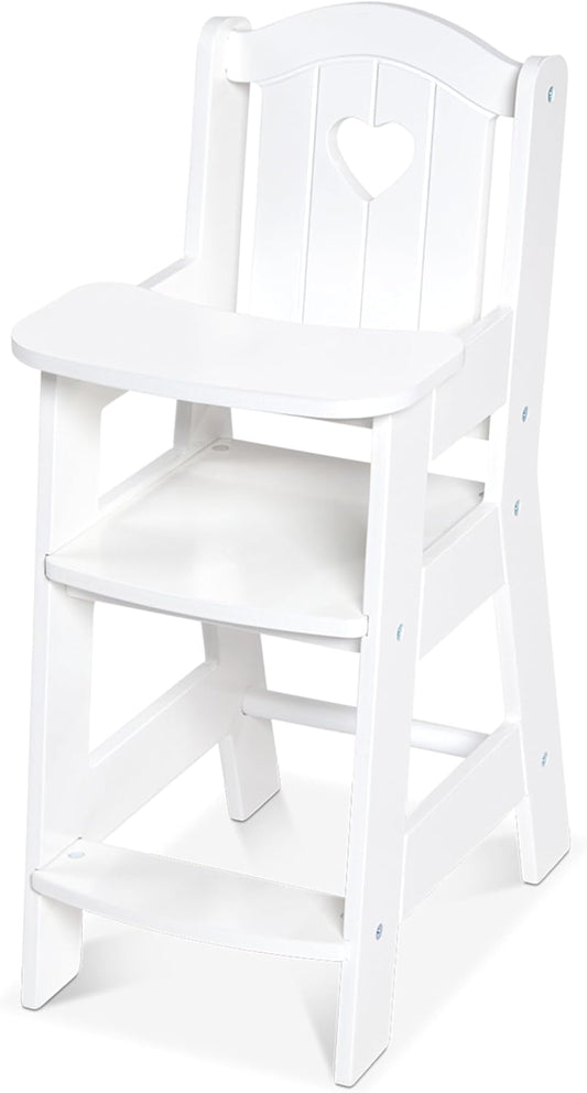 Melissa & Doug White Play High Chair - Baby Doll Pretend Play
