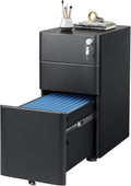 DEVAISE 3-Drawer Slim File Cabinet - Secure, Mobile Storage