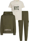 AEROPOSTALE Boys 3 Piece Outfit Set - Durable Fleece Sweat Set Shoes