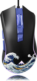 High-Performance RGB Gaming Mouse 12K DPI, 12 Backlit Modes, 7 Macro Buttons, DIY Keybinding - Kanagawa