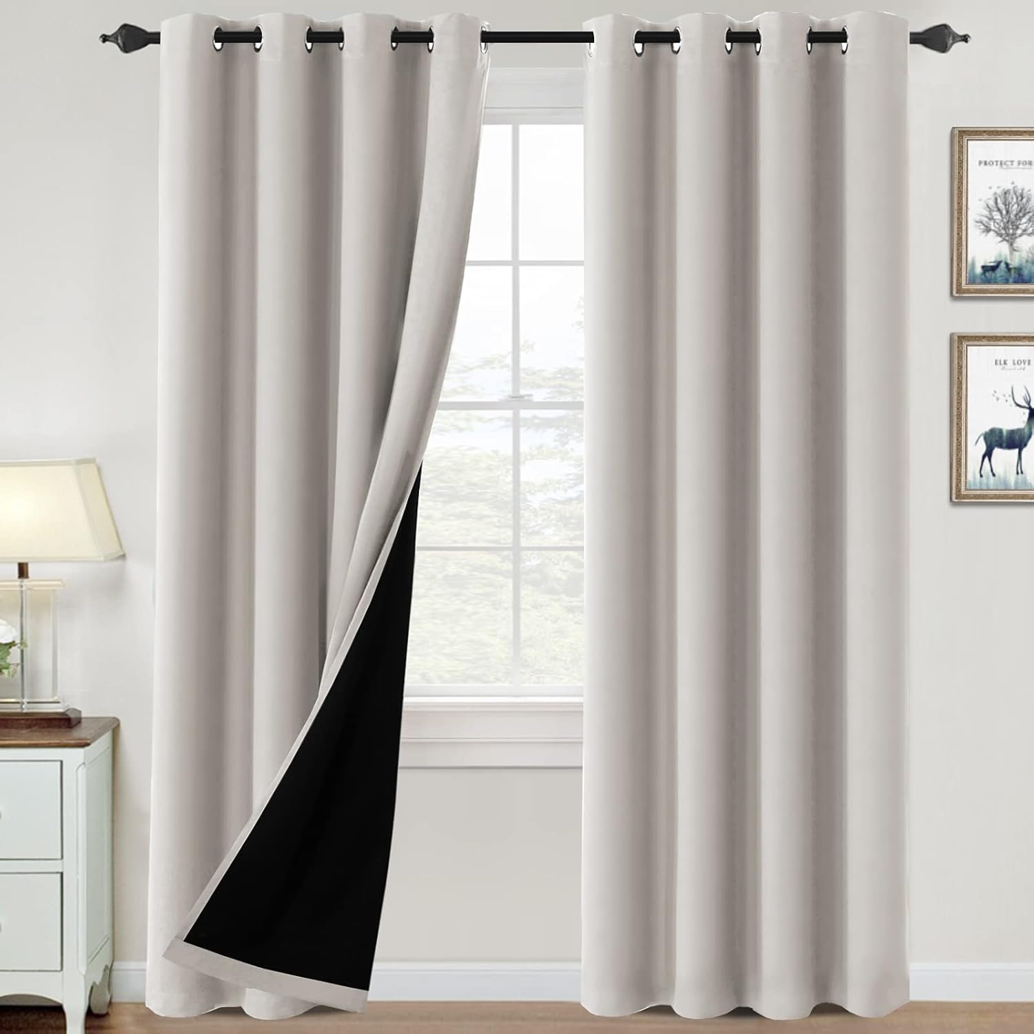 H.VERSAILTEX 100% Blackout Curtains for Bedroom and Living Room