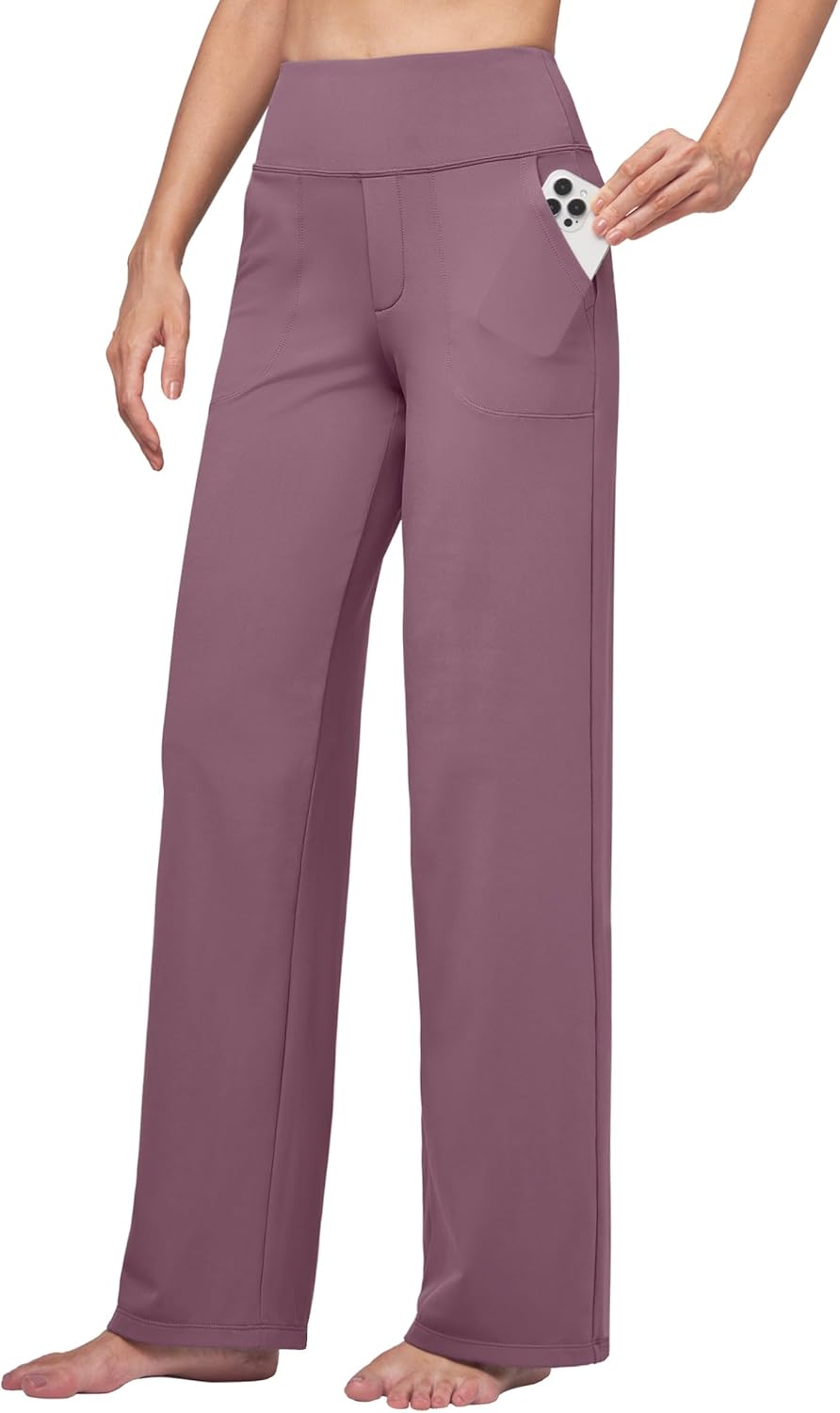 Willit Women's Yoga Pants Wide Leg Dress Work Pants with Pockets