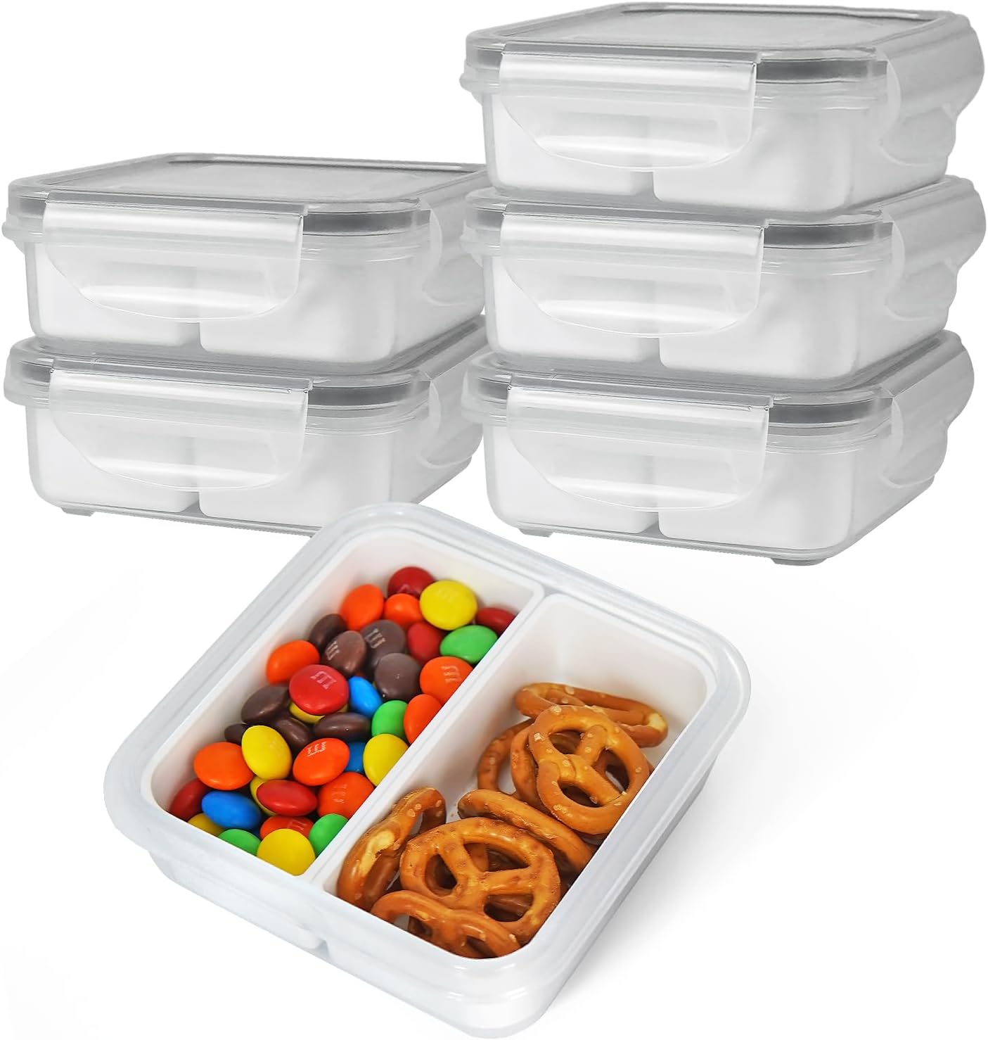 Carrotez 2 Compartment Snack Containers for Mini Fridge Use