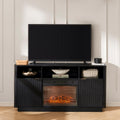 Overview Modern Farmhouse TV Stand with Electric Fireplace