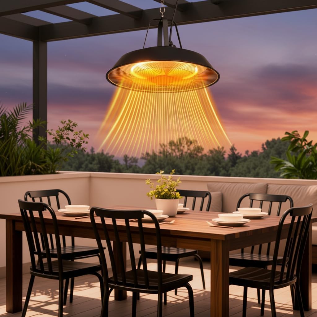 1500W Hanging Patio Heater for All-Weather Outdoor Comfort