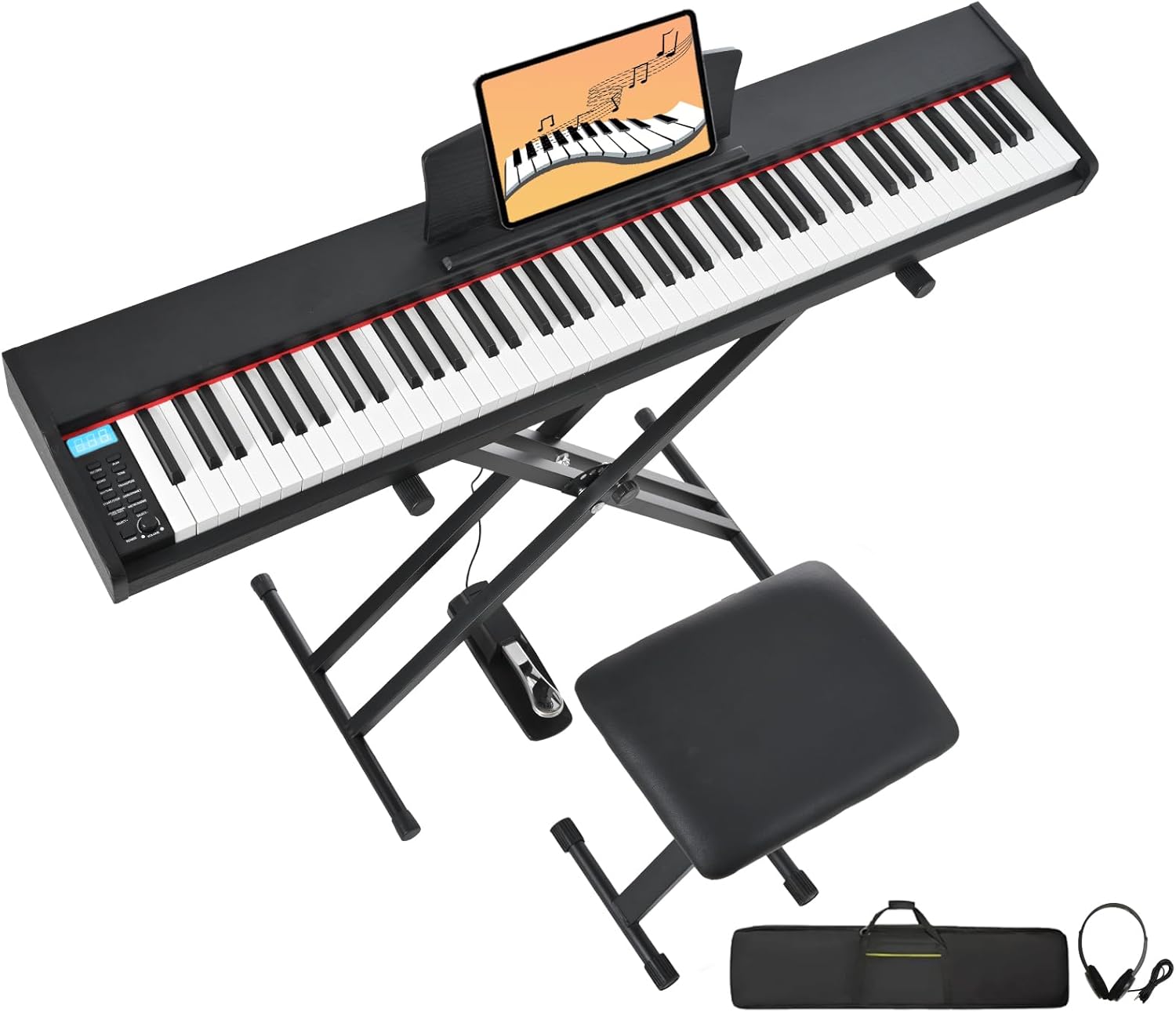 88 Key Digital Piano with Bench and Accessories for Beginners