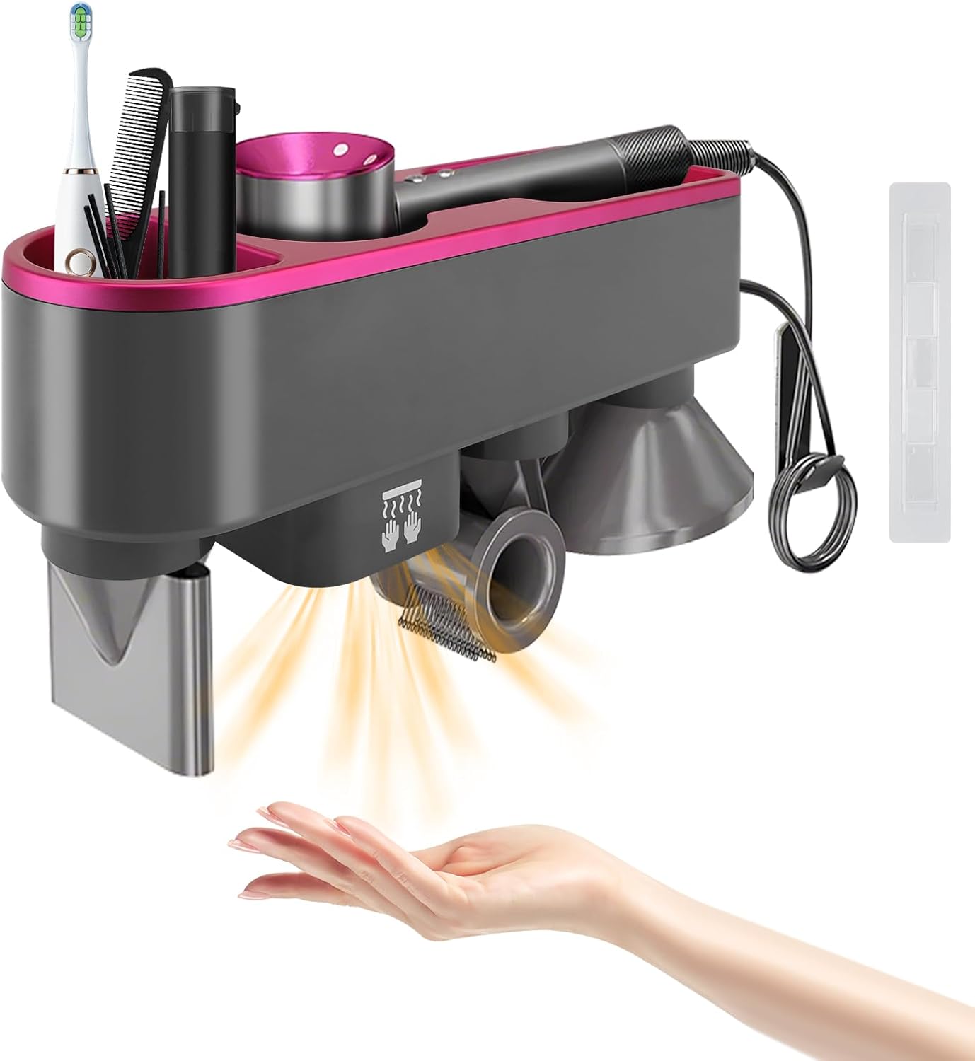 Wall-Mounted Hair Dryer Holder - Hands-Free Drying & Storage