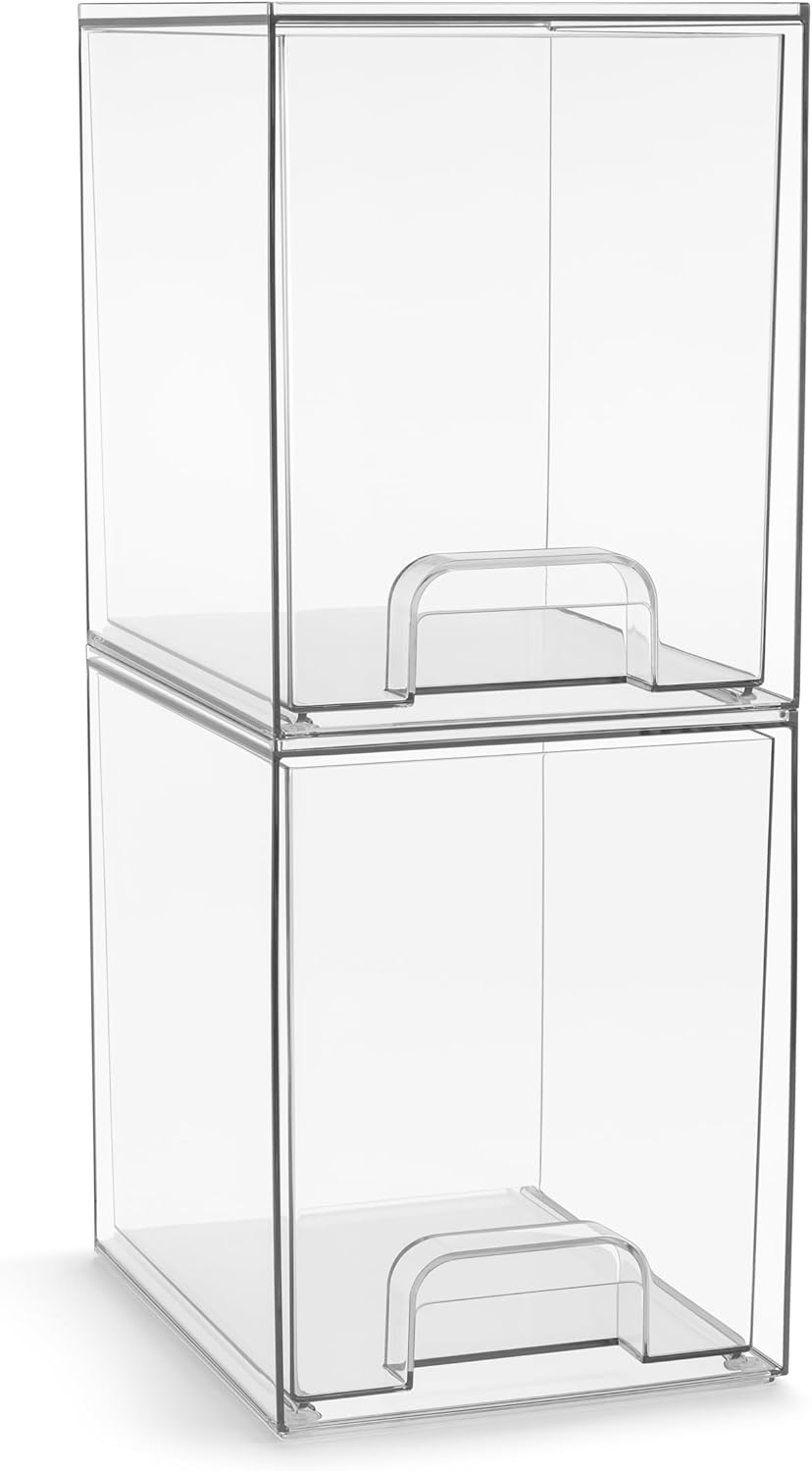 Sorbus Acrylic Storage Containers - Stackable Bins for Organization