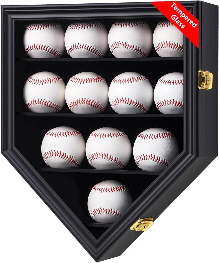 Baseball Display Case with Anti-Theft Lock for Collectibles