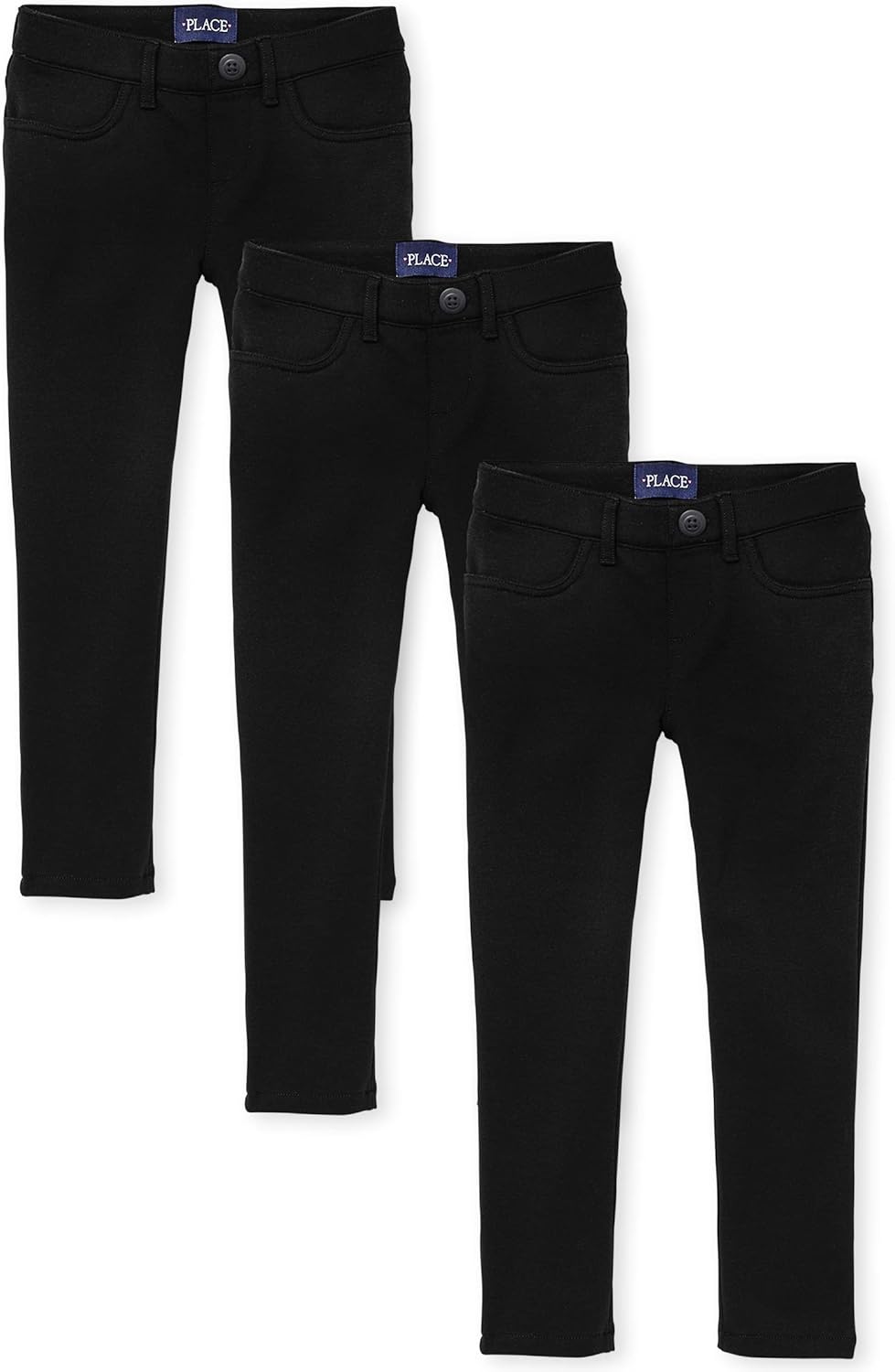 Girls' Ponte Knit Pull on Jeggings 3-Pack for Comfy Wear