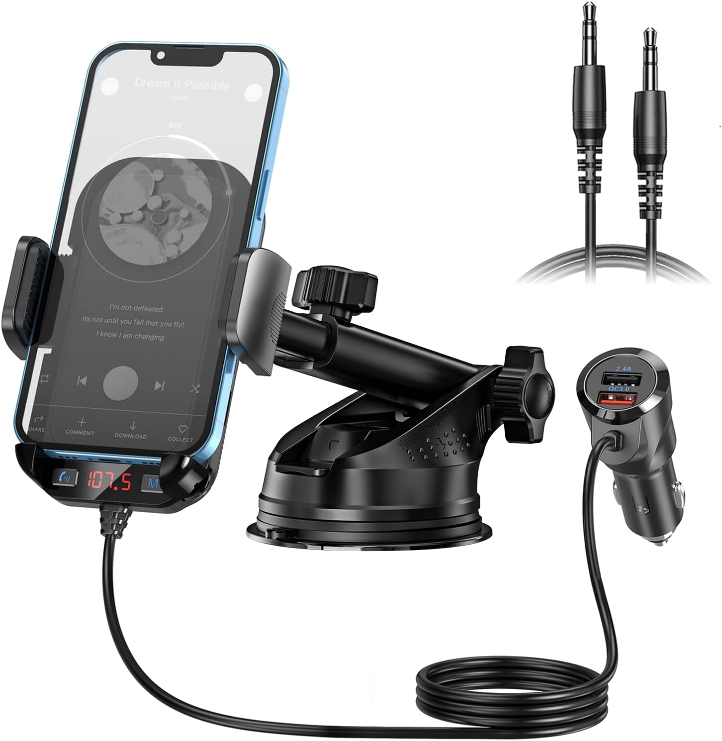 3IN1 Bluetooth Car Adapter - Fast Charge, HiFi Sound
