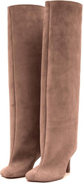 VOMIRA Knee High Wide Calf Square Toe Stiletto Boots - Sleek Fall
